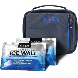image:imageTitan by Arctic Zone Fridge Cold Lunch Box with 2 Gel Ice Packs Small Insulated Cooler Bag with Leak Proof Lining for School and Work Cotton CandyDark Wave
