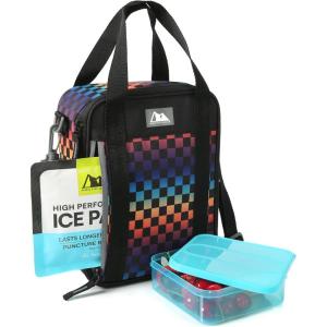 image:imageArctic Zone Chrome Lunch Box Combo for Kids with Gel Ice Pack and Sandwich Container Insulated Bag for Travel Lunch MidnightCheckered