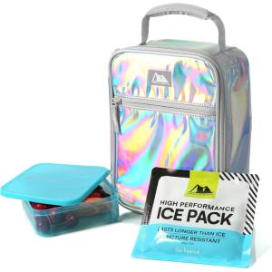 image:imageArctic Zone Chrome Lunch Box Combo for Kids with Gel Ice Pack and Sandwich Container Insulated Bag for Travel Lunch MidnightCotton Candy