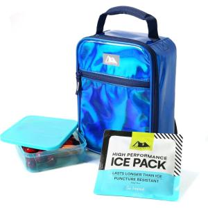image:imageArctic Zone Chrome Lunch Box Combo for Kids with Gel Ice Pack and Sandwich Container Insulated Bag for Travel Lunch MidnightMidnight