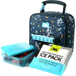 image:imageArctic Zone Chrome Lunch Box Combo for Kids with Gel Ice Pack and Sandwich Container Insulated Bag for Travel Lunch MidnightSpace Odyssey