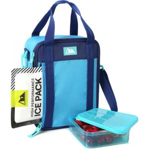 image:imageArctic Zone Chrome Lunch Box Combo for Kids with Gel Ice Pack and Sandwich Container Insulated Bag for Travel Lunch MidnightTrue Blue