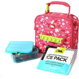 image:imageArctic Zone Chrome Lunch Box Combo for Kids with Gel Ice Pack and Sandwich Container Insulated Bag for Travel Lunch MidnightVery Berry Cherry