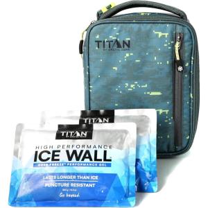 image:imageTitan by Arctic Zone Fridge Cold Lunch Box with 2 Gel Ice Packs Small Insulated Cooler Bag with Leak Proof Lining for School and Work Pixel Camo