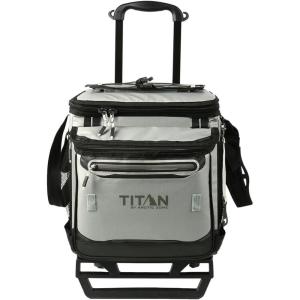 image:imageTitan by Arctic Zone Collapsible Wheeled Soft Sided Cooler with Detachable Rolling AT Cart Insulated Bag with Leak Proof Lining for Travel Beach Picnic 60 Can CapacitySeagrass
