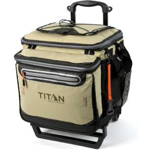image:imageTitan by Arctic Zone Collapsible Wheeled Soft Sided Cooler with Detachable Rolling AT Cart Insulated Bag with Leak Proof Lining for Travel Beach Picnic 60 Can CapacityMoss