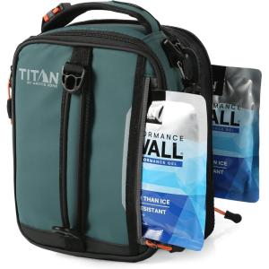 image:imageTitan by Arctic Zone Expandable Lunch Box with 2 Gel Ice Packs Fridge Cold Insulated Cooler Bag with Leak Proof Lining for Men and Women Sharkskin GrayJungle Hunt