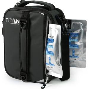 image:imageTitan by Arctic Zone Expandable Lunch Box with 2 Gel Ice Packs Fridge Cold Insulated Cooler Bag with Leak Proof Lining for Men and Women Sharkskin GrayBlack