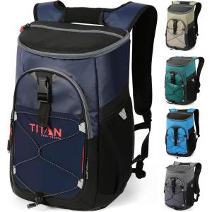image:imageTitan by Arctic Zone Backpack Cooler Insulated Soft Sided Bag with Leak Proof Lining and Padded Straps for Lunch Picnic and Travel 24 Can CapacityBlue