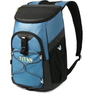 image:imageTitan by Arctic Zone Backpack Cooler Insulated Soft Sided Bag with Leak Proof Lining and Padded Straps for Lunch Picnic and Travel 24 Can CapacityMarine Blue