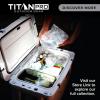 image:imageTitan PRO High Performance Ice Chest  55 Quart Capacity  Hard Cooler with Interior LED Light Dry Bin Ice Saver Performance Booster and Microban Protection  Arctic WhiteGranite Gray