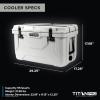image:imageTitan PRO High Performance Ice Chest  55 Quart Capacity  Hard Cooler with Interior LED Light Dry Bin Ice Saver Performance Booster and Microban Protection  Arctic WhiteArctic White