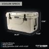 image:imageTitan PRO High Performance Ice Chest  55 Quart Capacity  Hard Cooler with Interior LED Light Dry Bin Ice Saver Performance Booster and Microban Protection  Arctic WhiteDriftwood Tan