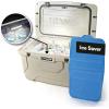 image:imageTitan PRO High Performance Ice Chest  55 Quart Capacity  Hard Cooler with Interior LED Light Dry Bin Ice Saver Performance Booster and Microban Protection  Arctic WhiteDriftwood Tan