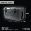 image:imageTitan PRO High Performance Ice Chest  55 Quart Capacity  Hard Cooler with Interior LED Light Dry Bin Ice Saver Performance Booster and Microban Protection  Arctic WhiteGranite Gray
