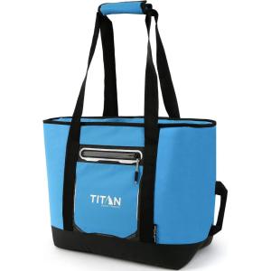 image:imageTitan by Arctic Zone Soft Sided Cooler Tote Insulated Bag with Handle Shoulder Strap and Zipper for Lunch Picnic and Travel 30 Can CapacityProcess Blue