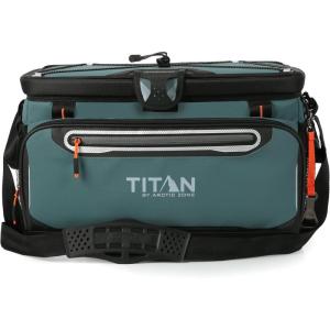 image:imageTitan by Arctic Zone Zipperless Soft Sided Cooler with HardBody Liner and SmartShelf Insulated Bag with Shoulder Strap and Bottle Opener for Beach Picnic and Travel 48 Can Capacity Jungle Hunt
