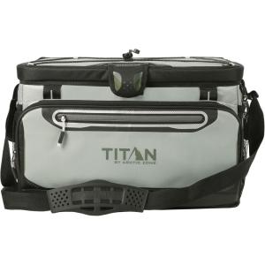 image:imageTitan by Arctic Zone Zipperless Soft Sided Cooler with HardBody Liner and SmartShelf Insulated Bag with Shoulder Strap and Bottle Opener for Beach Picnic and Travel 48 Can Capacity Seagrass