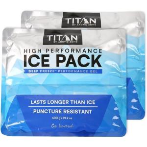 image:imageArctic Zone Titan Deep Freeze Ice Pack 2 Pack 600 Gram High Performance Ice Pack  LongLasting PunctureResistant Cold Pack Filled with NonToxic GelLarge  600 Grams