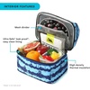 image:imageArctic Zone Kids Lunch Box Combo with Gel Ice Pack and Sandwich Container 2 Compartment Insulated Bucket for Travel Lunch Space OdysseyDeep Shark