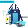 image:imageArctic Zone Kids Lunch Box Combo with Gel Ice Pack and Sandwich Container 2 Compartment Insulated Bucket for Travel Lunch Unicorn PrincessTrue Blue