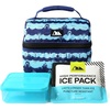 image:imageArctic Zone Kids Lunch Box Combo with Gel Ice Pack and Sandwich Container 2 Compartment Insulated Bucket for Travel Lunch Space OdysseyDeep Shark
