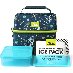 image:imageArctic Zone Kids Lunch Box Combo with Gel Ice Pack and Sandwich Container 2 Compartment Insulated Bucket for Travel Lunch Space OdysseySpace Odyssey