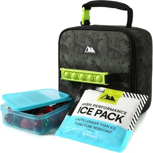 image:imageArctic Zone Kids Lunch Box Combo with Gel Ice Pack and Sandwich Container 2 Compartment Insulated Bucket for Travel Lunch Unicorn PrincessDino Skeleton