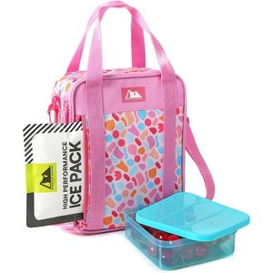 image:imageArctic Zone Kids Lunch Box Combo with Gel Ice Pack and Sandwich Container 2 Compartment Insulated Bucket for Travel Lunch Unicorn PrincessTutti Fruiti