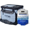 image:imageTitan by Arctic Zone Collapsible Cooler with Ice Pack amp Bottle Opener Insulated Bag with Shoulder Strap amp Leak Proof Lining for Beach Travel amp CampingDark Arctic Blue